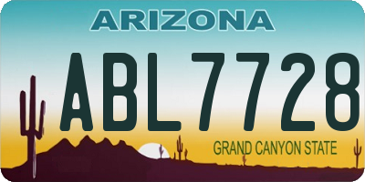 AZ license plate ABL7728