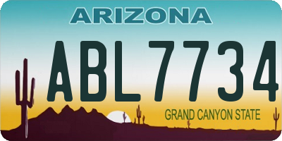AZ license plate ABL7734