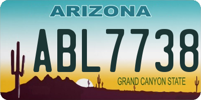 AZ license plate ABL7738