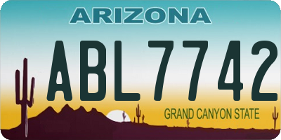 AZ license plate ABL7742