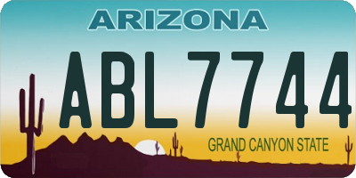 AZ license plate ABL7744