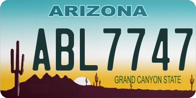 AZ license plate ABL7747