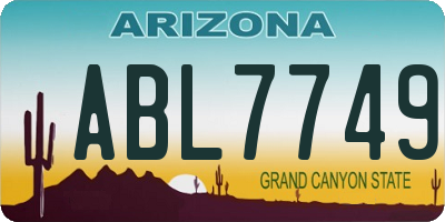 AZ license plate ABL7749