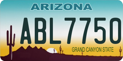 AZ license plate ABL7750