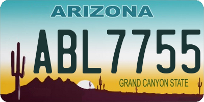 AZ license plate ABL7755