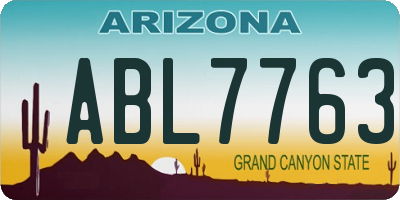 AZ license plate ABL7763