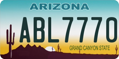 AZ license plate ABL7770