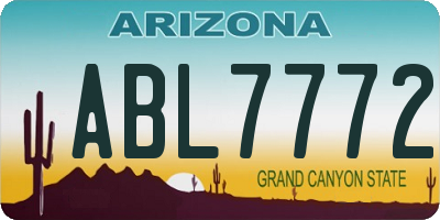 AZ license plate ABL7772