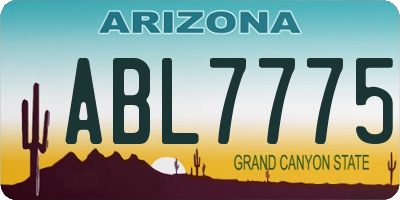 AZ license plate ABL7775
