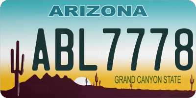 AZ license plate ABL7778