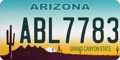 AZ license plate ABL7783