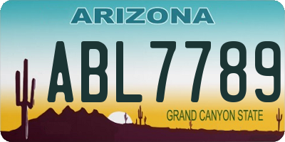 AZ license plate ABL7789