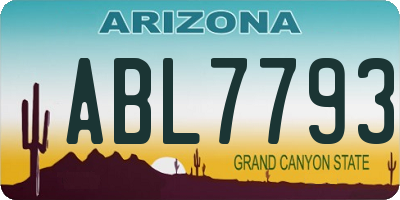 AZ license plate ABL7793