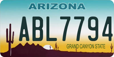 AZ license plate ABL7794