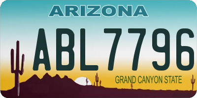 AZ license plate ABL7796