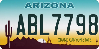 AZ license plate ABL7798