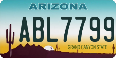 AZ license plate ABL7799