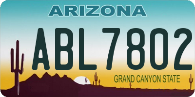AZ license plate ABL7802