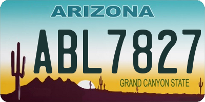 AZ license plate ABL7827