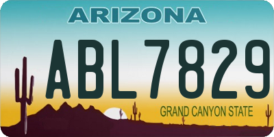AZ license plate ABL7829