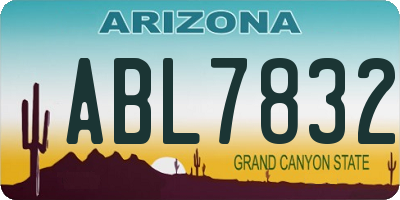 AZ license plate ABL7832