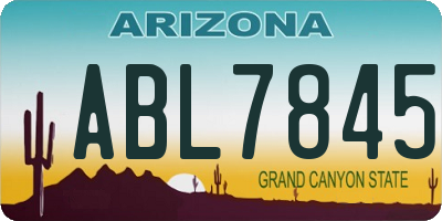 AZ license plate ABL7845