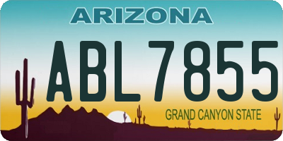 AZ license plate ABL7855