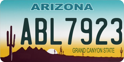 AZ license plate ABL7923