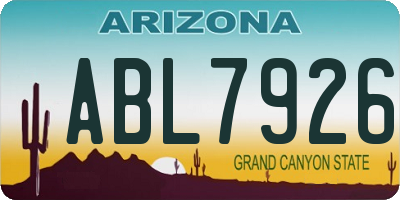 AZ license plate ABL7926