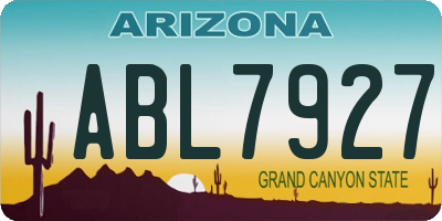 AZ license plate ABL7927