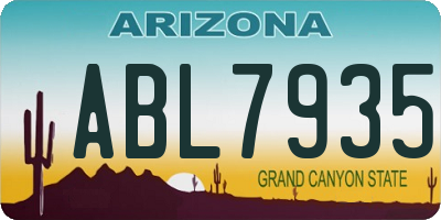 AZ license plate ABL7935