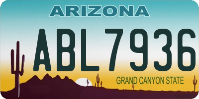 AZ license plate ABL7936