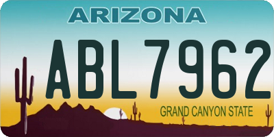 AZ license plate ABL7962