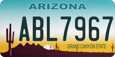 AZ license plate ABL7967