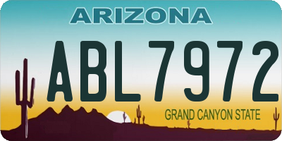 AZ license plate ABL7972