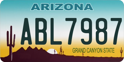 AZ license plate ABL7987