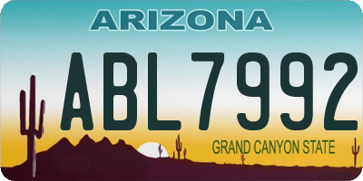 AZ license plate ABL7992