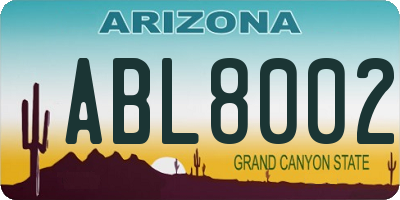 AZ license plate ABL8002