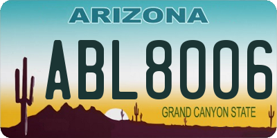 AZ license plate ABL8006
