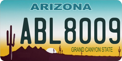 AZ license plate ABL8009