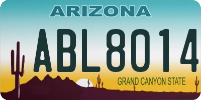 AZ license plate ABL8014
