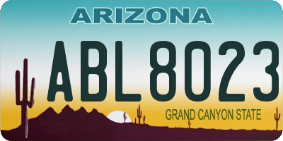 AZ license plate ABL8023