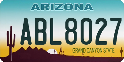 AZ license plate ABL8027