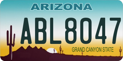 AZ license plate ABL8047
