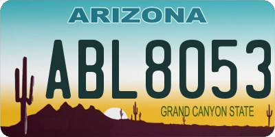 AZ license plate ABL8053