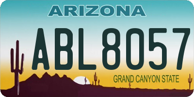 AZ license plate ABL8057