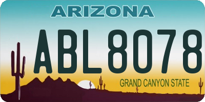 AZ license plate ABL8078