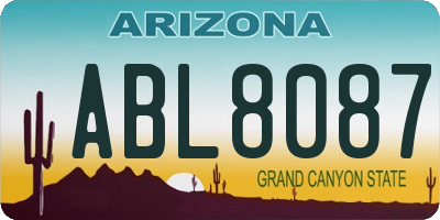 AZ license plate ABL8087