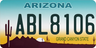 AZ license plate ABL8106