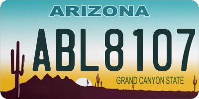 AZ license plate ABL8107
